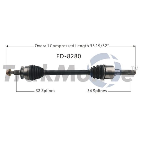 Surtrack Axle Cv Axle Shaft, Fd-8280 FD-8280